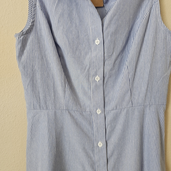 RIHOAS Light Blue Striped Sleeveless Shirt Dress - Picture 3 of 4